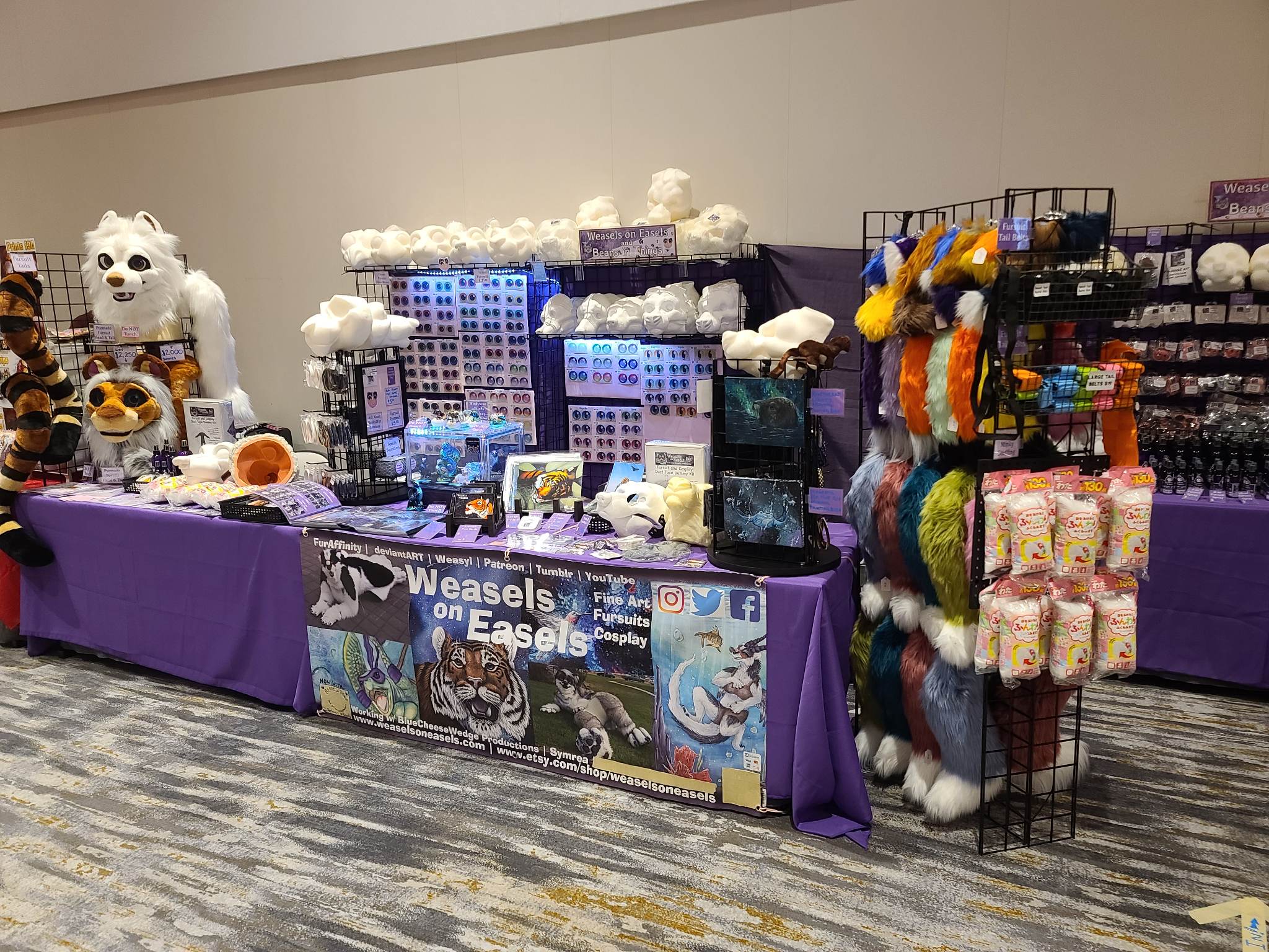 A solo convention table at furlandia 2022